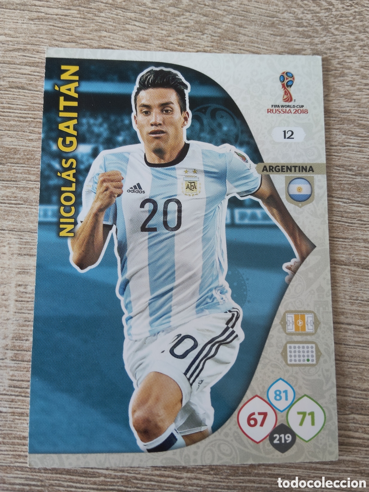 Cromos de f&uacute;tbol: Panini Adrenalyn mundial Rusia 2018 12 Nicol&aacute;s Gait&aacute;n Argentina