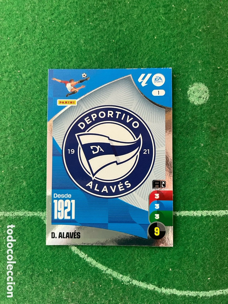 Cromos de f&uacute;tbol: 1 DEPORTIVO ALAV&Eacute;S ADRENALYN 2024 2025 PANINI ESCUDO