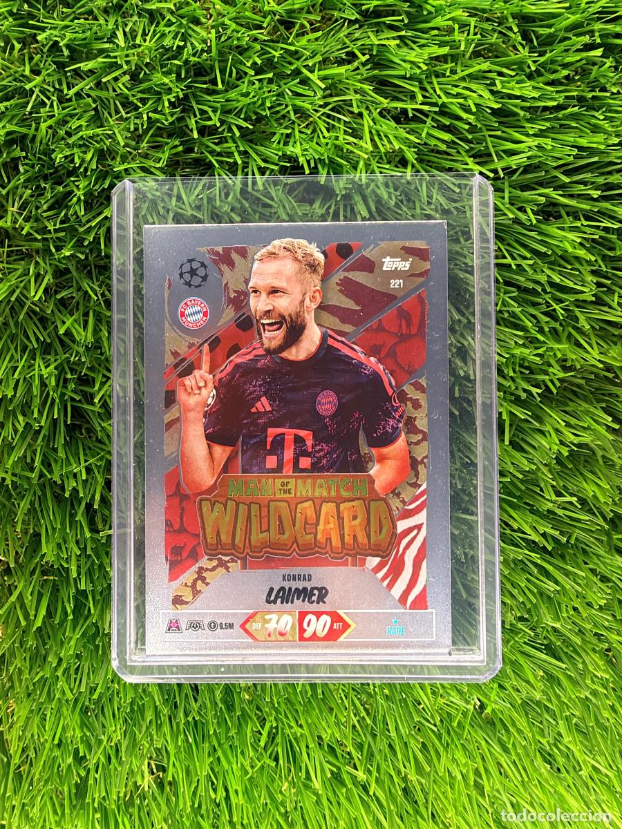 Cromos de f&uacute;tbol: N&ordm; 221 Konrad Laimer Man of the Match Wildcard Bayern de Munich Match Attax 26 27