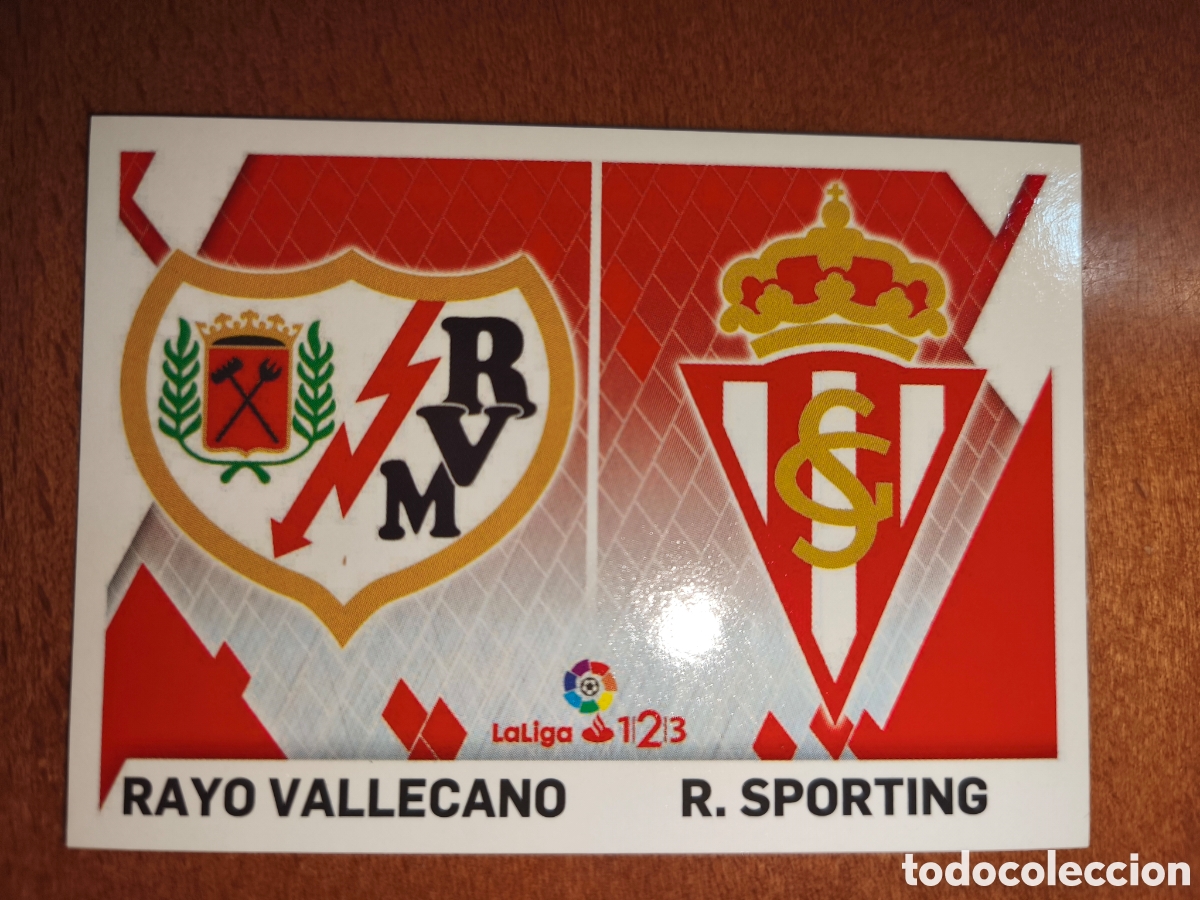 Cromos de f&uacute;tbol: Escudos Rayo Vallecano/R.Sporting n&deg;10 liga este 19/20 Laliga