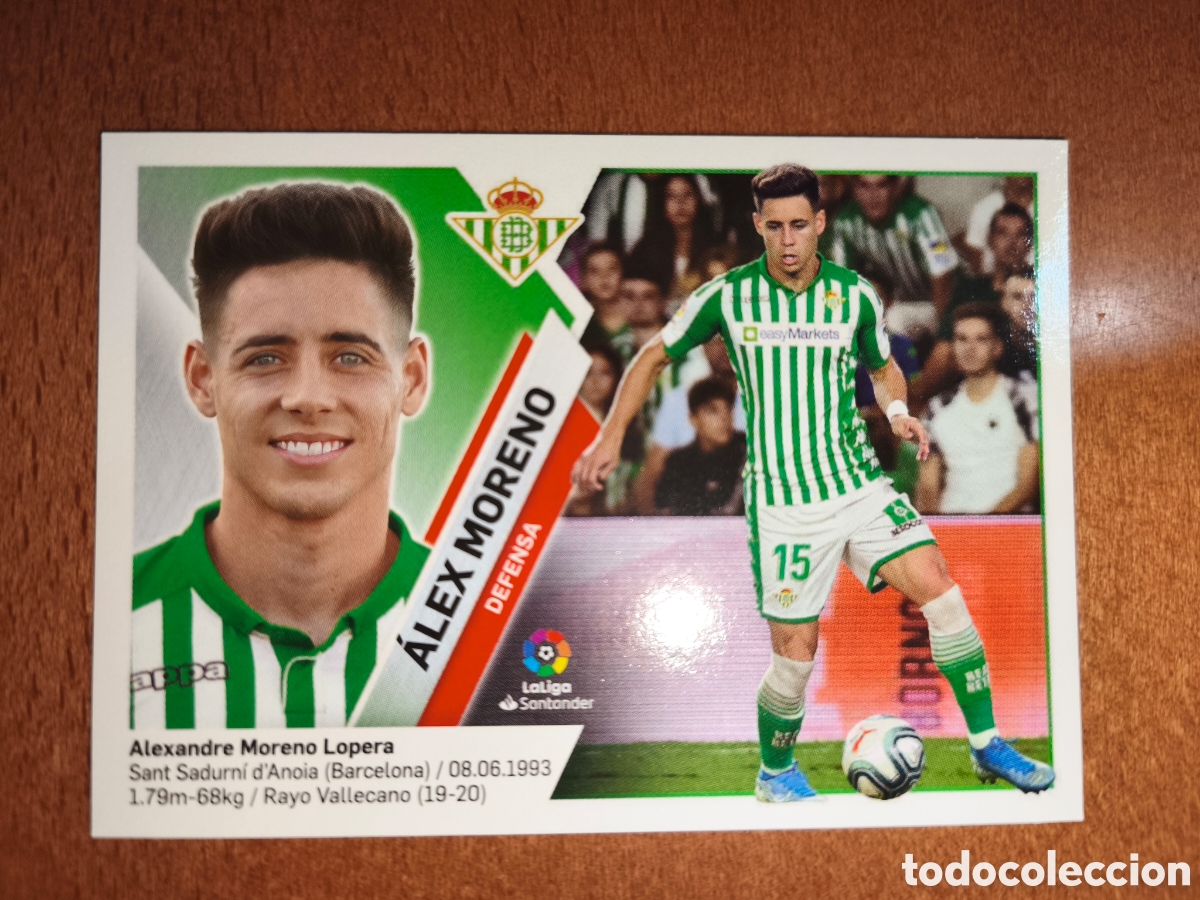 Cromos de f&uacute;tbol: &Aacute;lex Moreno fichaje n&deg;58 liga este 19/20 Real Betis