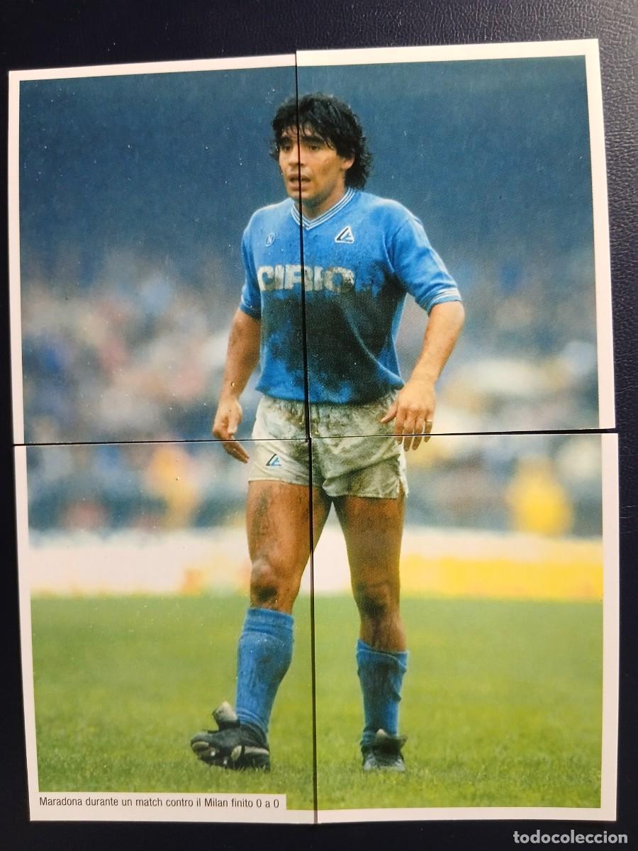 Cromos de f&uacute;tbol: Puzzle 85 86 87 88 Diego Armando Maradona - Napoles - Il Piu Grande - Sin pegar