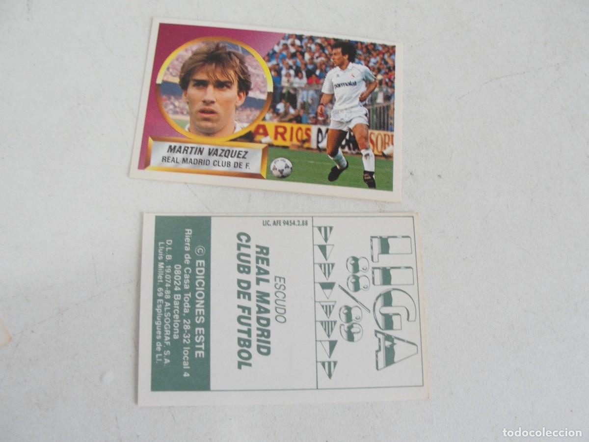 Cartes &agrave; collectionner de Football: LIGA ESTE 88 89 - REAL MADRID N&ordm; 11 - RAFAEL MARTIN VAZQUEZ - NUNCA PEGADO - IMPECABLE