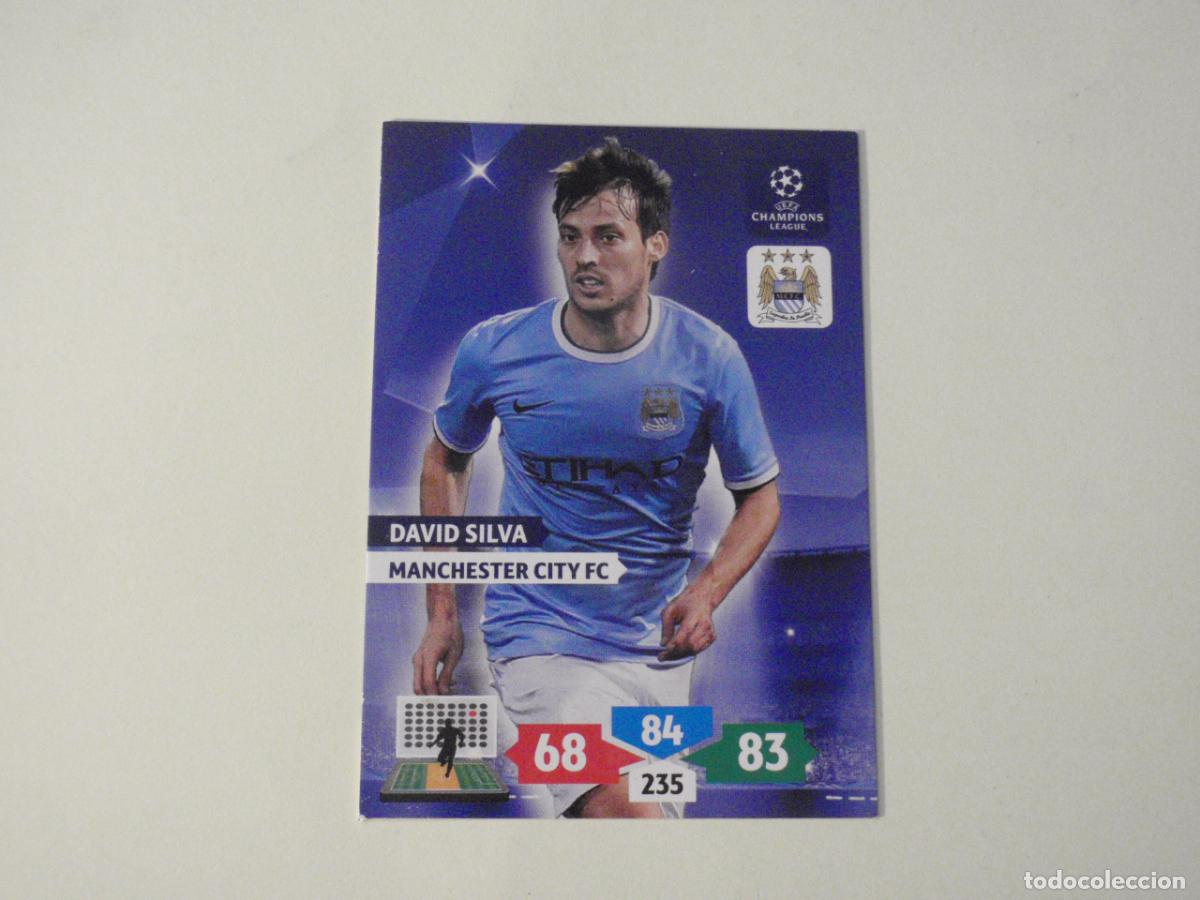 Fu&szlig;ball-Sticker: DAVID SILVA Manchester City. Trading card Adrenalyn XL UEFA CHAMPIONS LEAGUE 2013 2014 Panini 13 14