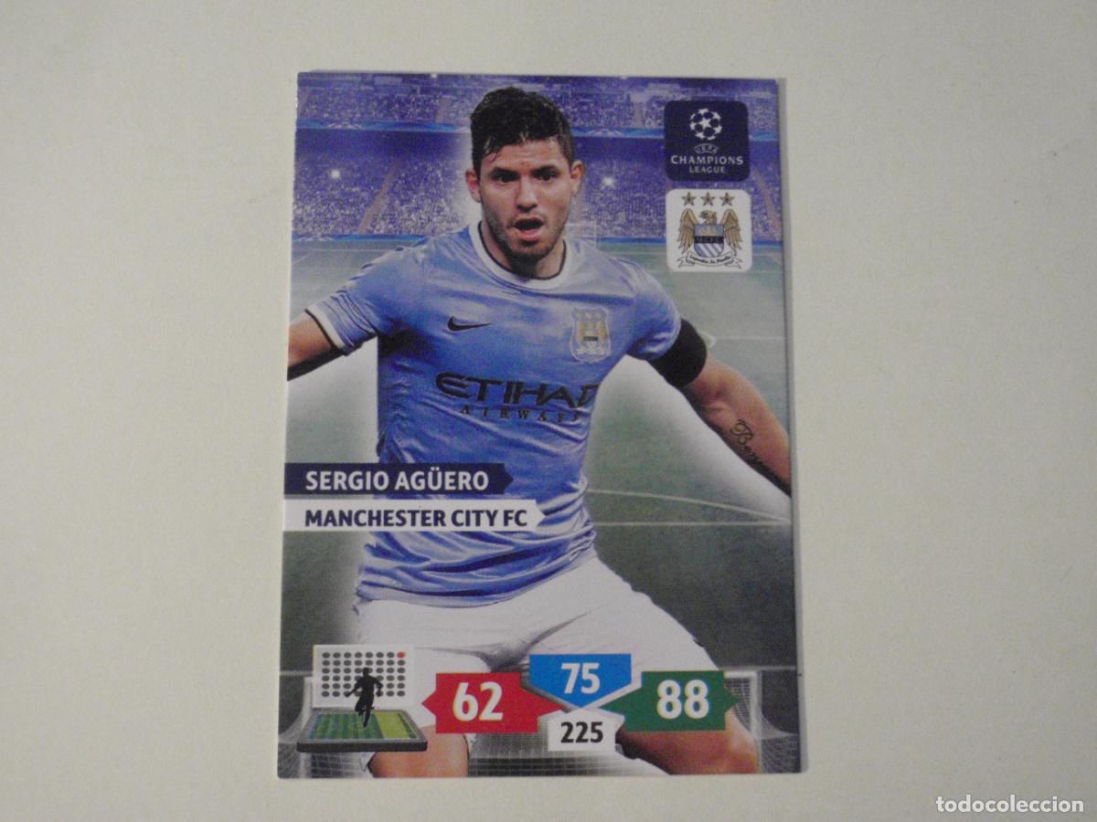 Football Stickers: AG&Uuml;ERO Manchester City. Trading card Adrenalyn XL UEFA CHAMPIONS LEAGUE 2013 2014 Panini 13 14