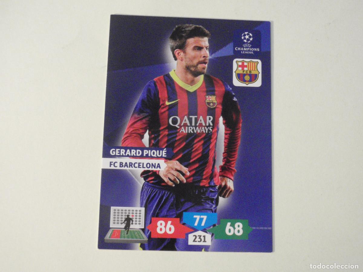 Cromos de f&uacute;tbol: GERARD PIQUE Barcelona. Trading card Adrenalyn XL UEFA CHAMPIONS LEAGUE 2013 2014 Panini 13 14