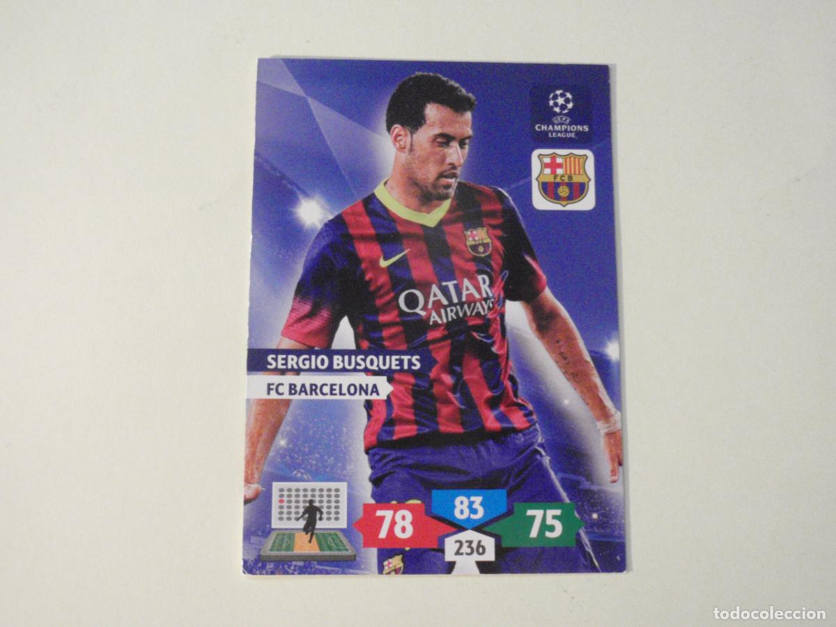 Cromos de f&uacute;tbol: SERGIO BUSQUETS Barcelona. Trading card Adrenalyn XL UEFA CHAMPIONS LEAGUE 2013 2014 Panini 13 14