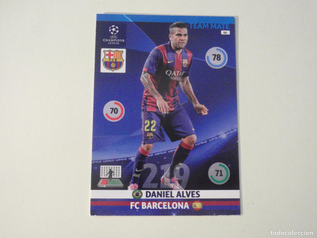 Cartes &agrave; collectionner de Football: DANI ALVES Barcelona. Trading card Adrenalyn XL UEFA CHAMPIONS LEAGUE 2014 2015 Panini 14 15