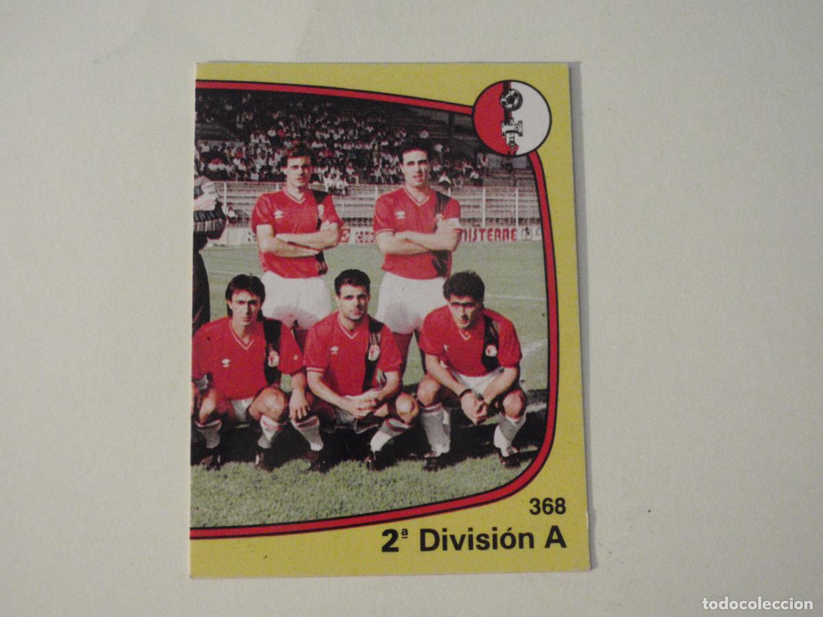 Cromos de f&uacute;tbol: Cromo 368 Alineaci&oacute;n BURGOS - Trasera escudo Las Palmas. FUTBOL 89 - LA LIGA PANINI 1988 1989