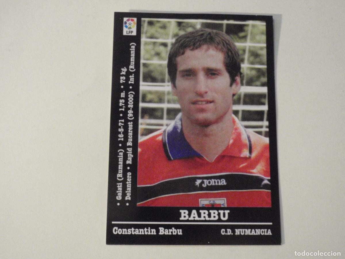 Cromos de f&uacute;tbol: Cromo 288 BARBU Numancia ERROR. LIGA 2000 - 2001 de PANINI. Sticker 00 01. Nunca pegado