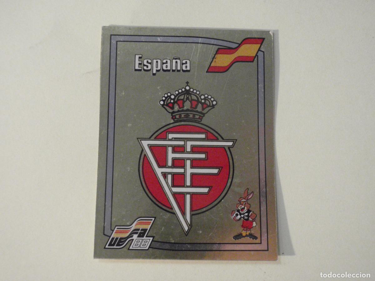 Cromos de f&uacute;tbol: Cromo sticker n&ordm; 131 ESCUDO ESPA&Ntilde;A. UEFA EURO 88 - EUROCOPA 1988 de PANINI. RECORTADO