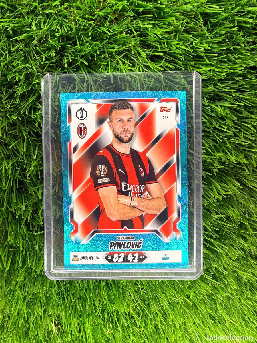 Cromos de f&uacute;tbol: N&ordm; 428 Strahinja Pavlovic Rare AC Milan Match Attax 26 27