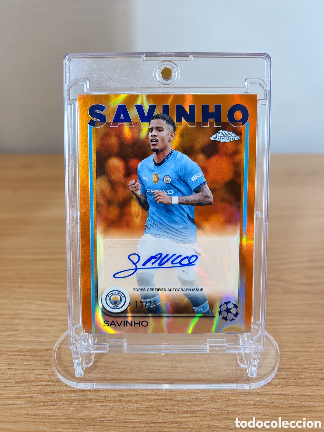 Cromos de Futebol: Savinho Topps Chrome 2024/25 Aut&oacute;grafo Orange /25 Manchester City