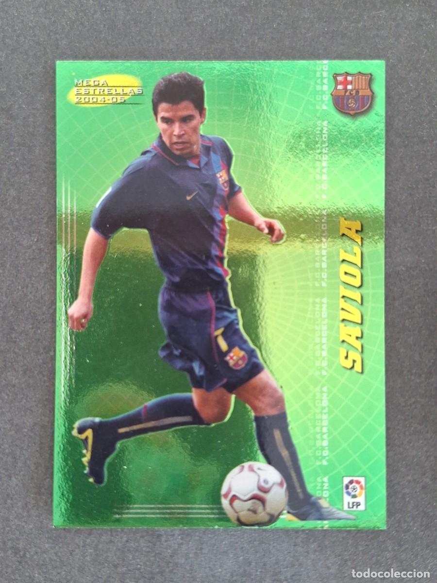 Cromos de f&uacute;tbol: L3 SAVIOLA F. C. BARCELONA MEGA ESTRELLAS 389 PANINI MEGACRACKS 2004 2005 04 05