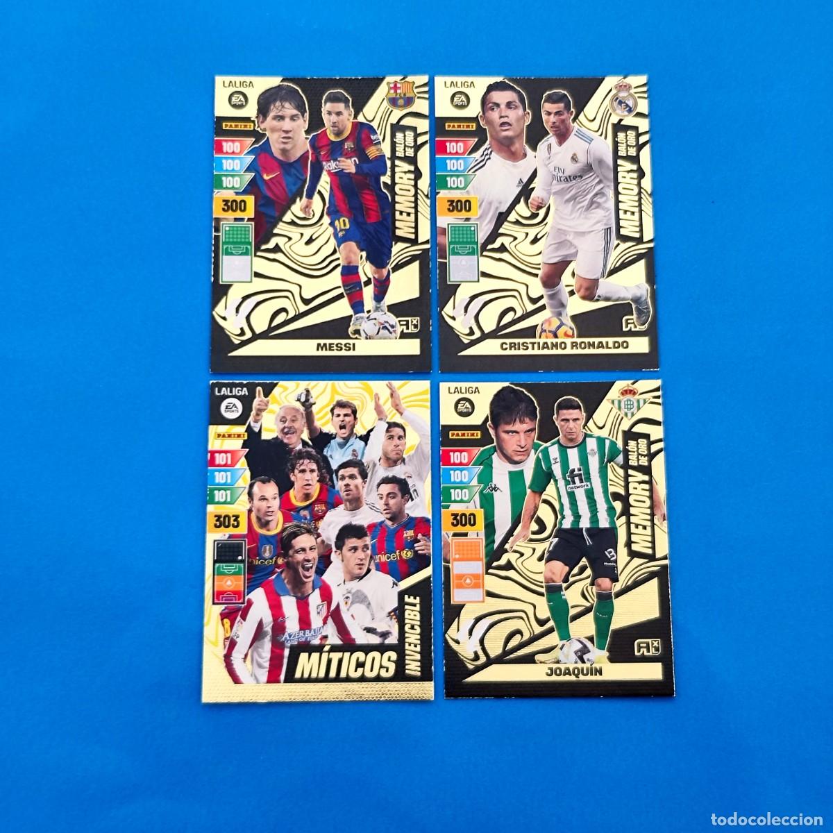Cromos de f&uacute;tbol: Adrenalyn 2023 2024 / 23 24 M&iacute;ticos Invencible Joaqu&iacute;n Cristiano Ronaldo Messi Memory Bal&oacute;n de Oro