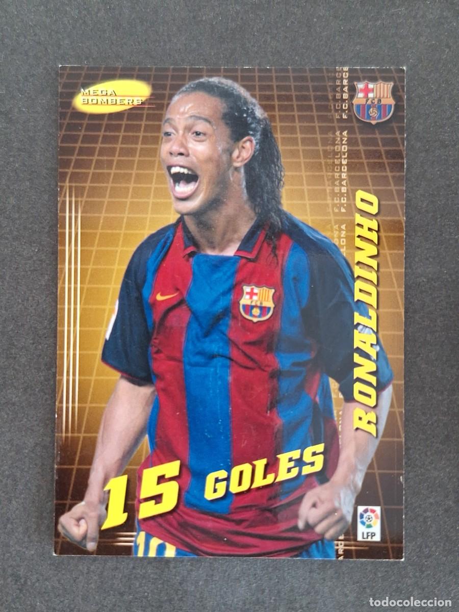 Cromos de f&uacute;tbol: L3 RONALDINHO F. C. BARCELONA MEGA BOMBERS 405 PANINI MEGACRACKS 2004 2005 04 05