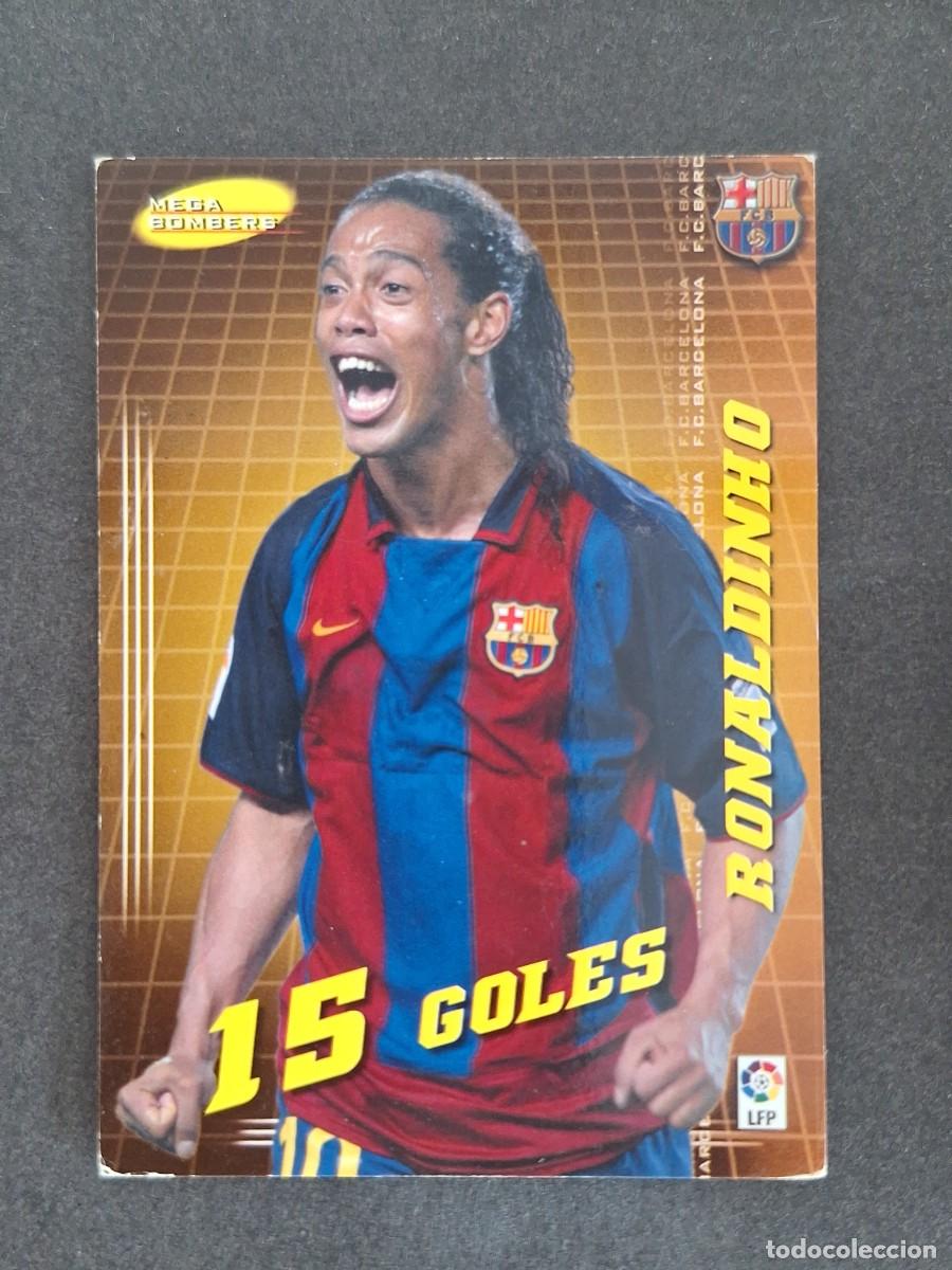 Cromos de f&uacute;tbol: L3 RONALDINHO F. C. BARCELONA MEGA BOMBERS 405 PANINI MEGACRACKS 2004 2005 04 05