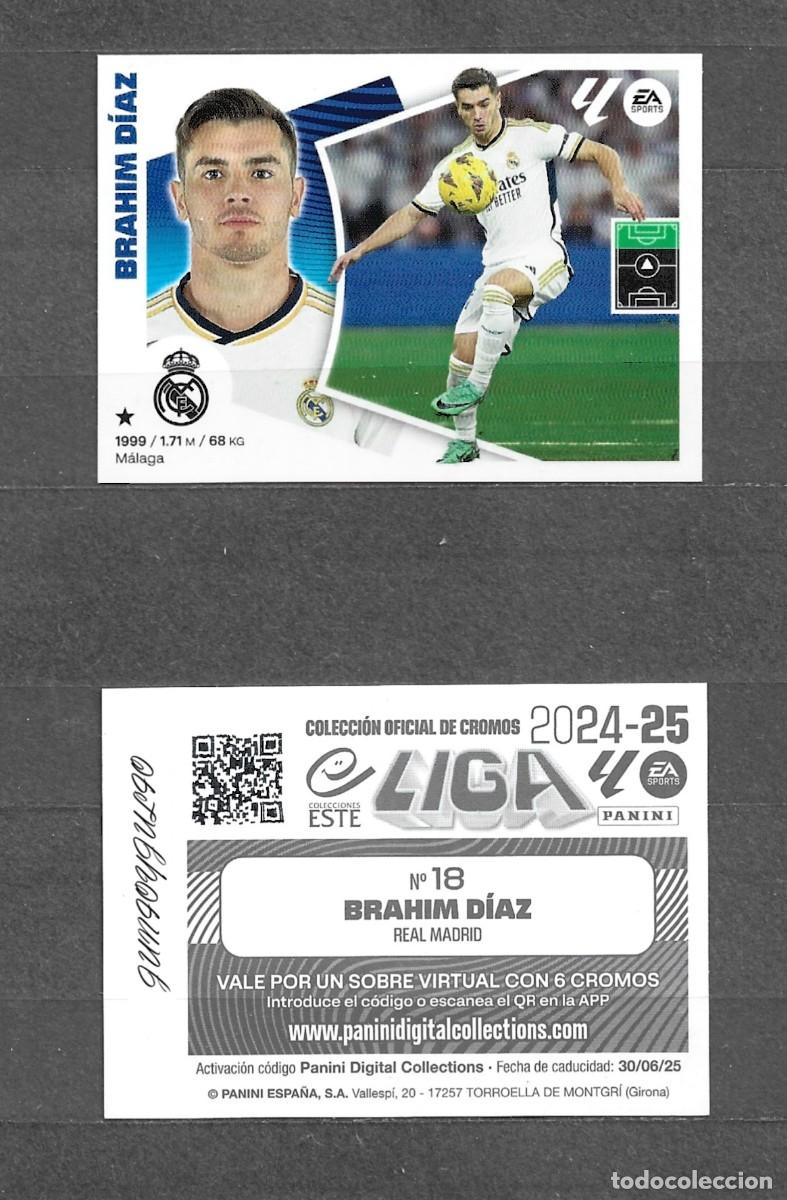 Cromos de f&uacute;tbol: Liga este 24/25 - Brahim D&iacute;az - N&ordm; 18 - Real Madrid