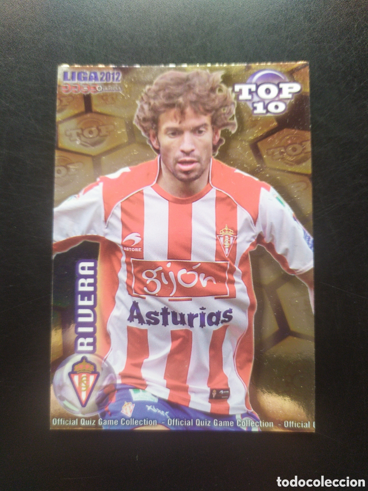 Cromos de f&uacute;tbol: Mundicromo fichas Liga 2011 2012 11 12 Rivera top brillo dorado n&deg; 618 Sporting Gij&oacute;n