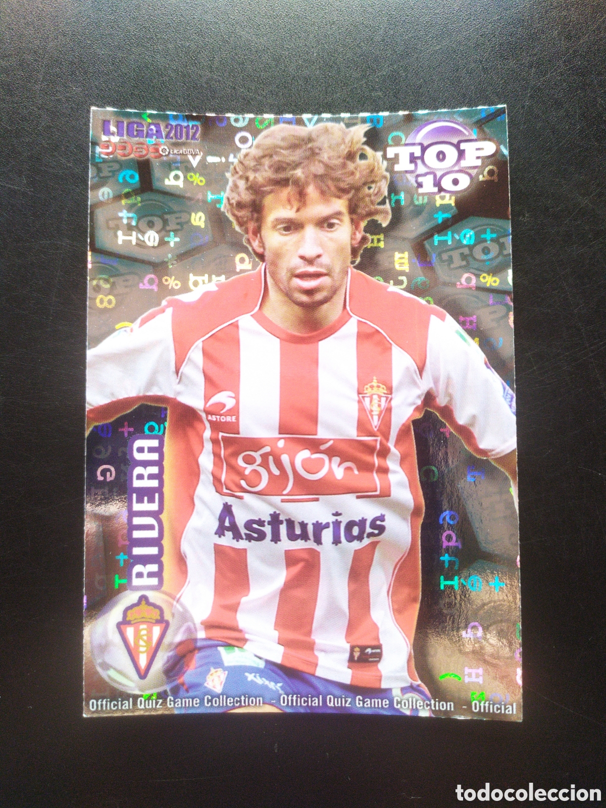 Cromos de f&uacute;tbol: Mundicromo fichas Liga 2011 2012 11 12 Rivera top brillo letras n&deg; 618 Sporting Gij&oacute;n