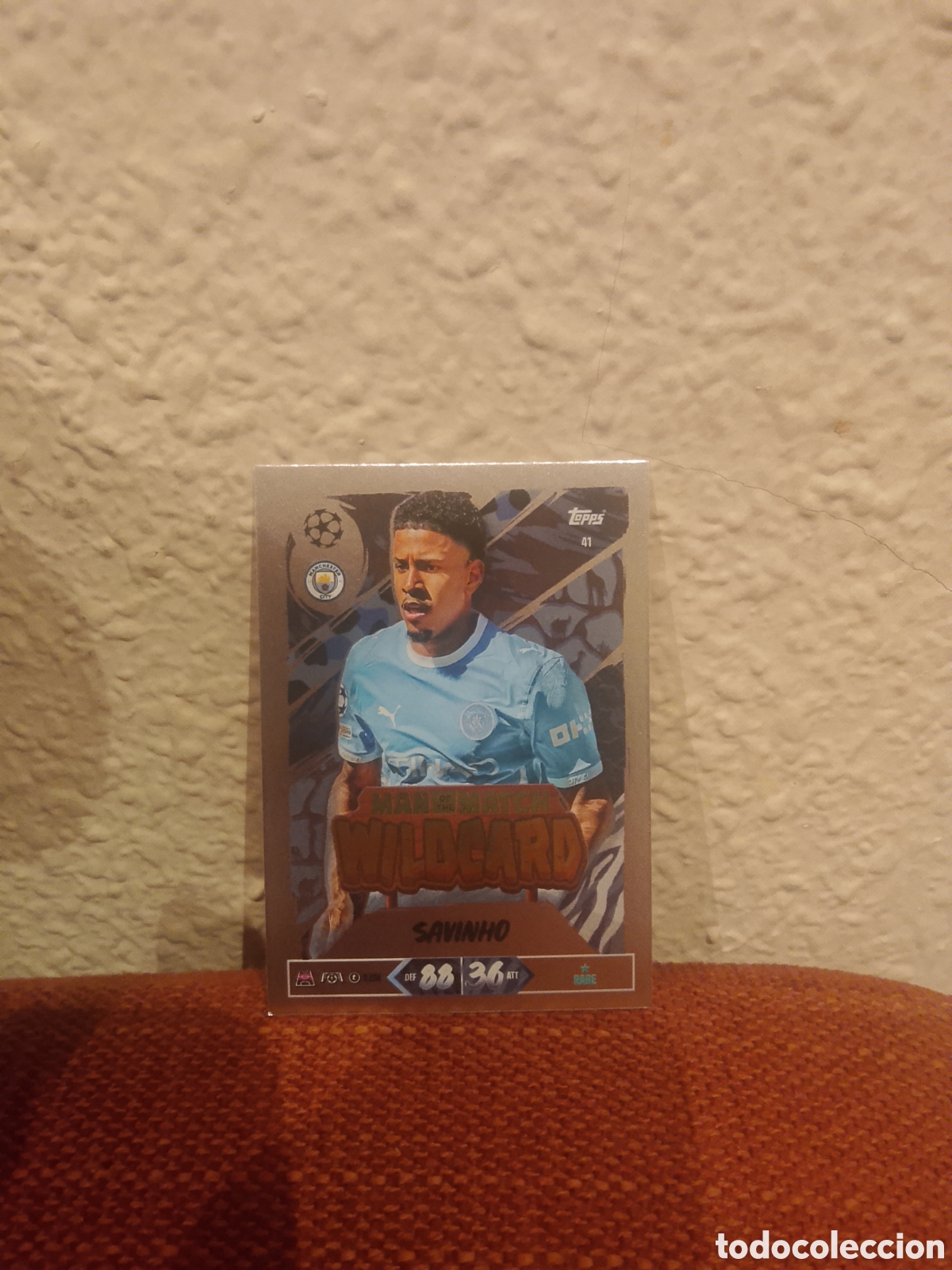 Cromos de f&uacute;tbol: Savinho man of the match wildcard Manchester city 41 match attax 26/27 2026 2027