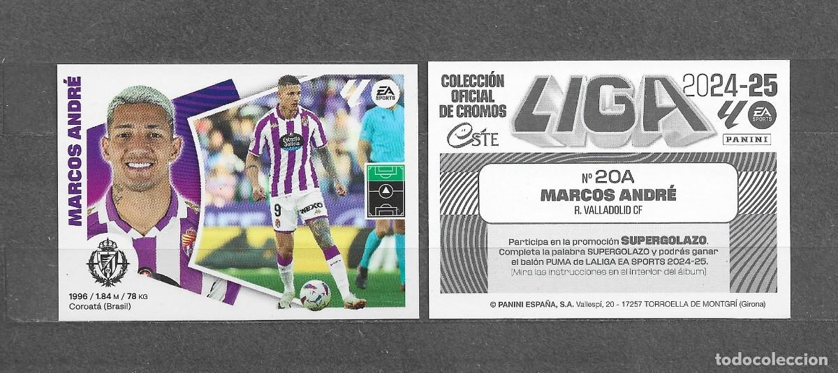 Cromos de f&uacute;tbol: Liga este 24/25 - Marcos Andr&eacute; - N&ordm; 20a - R. Valladolid CF