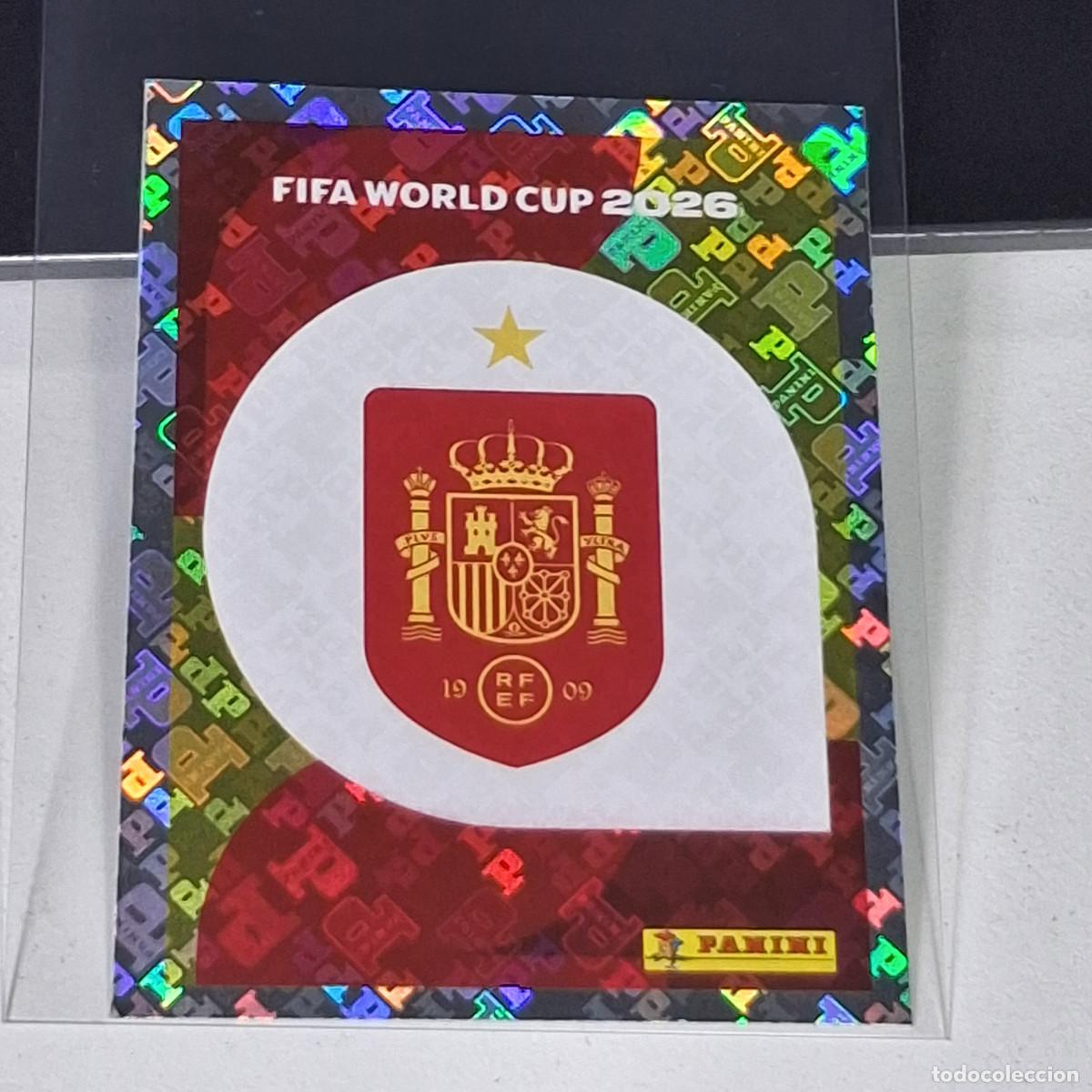 Cromos de f&uacute;tbol: B69 ESP 1 ESP1 LOGO BADGE SPAIN ESCUDO ESPA&Ntilde;A MUNDIAL FIFA WORLD CUP 2026 STICKER PANINI