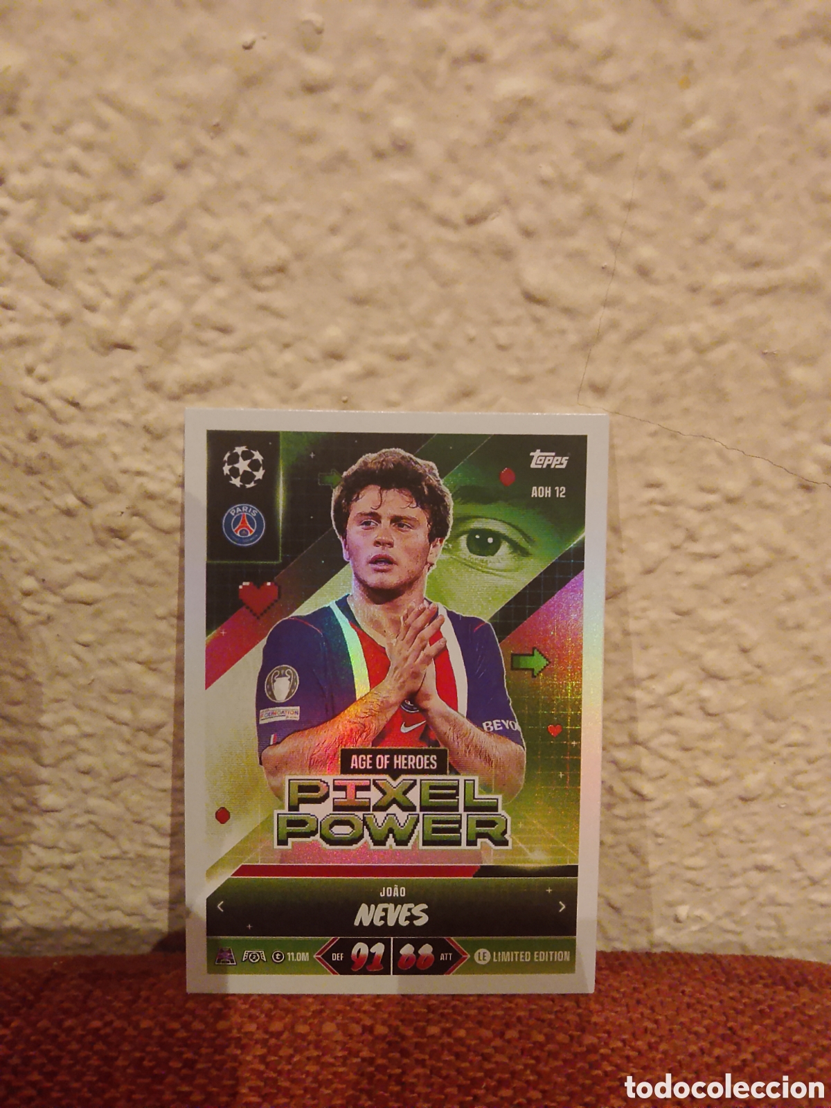 Cromos de f&uacute;tbol: Joao Neves pixel power PSG match attax 26/27 2026 2027