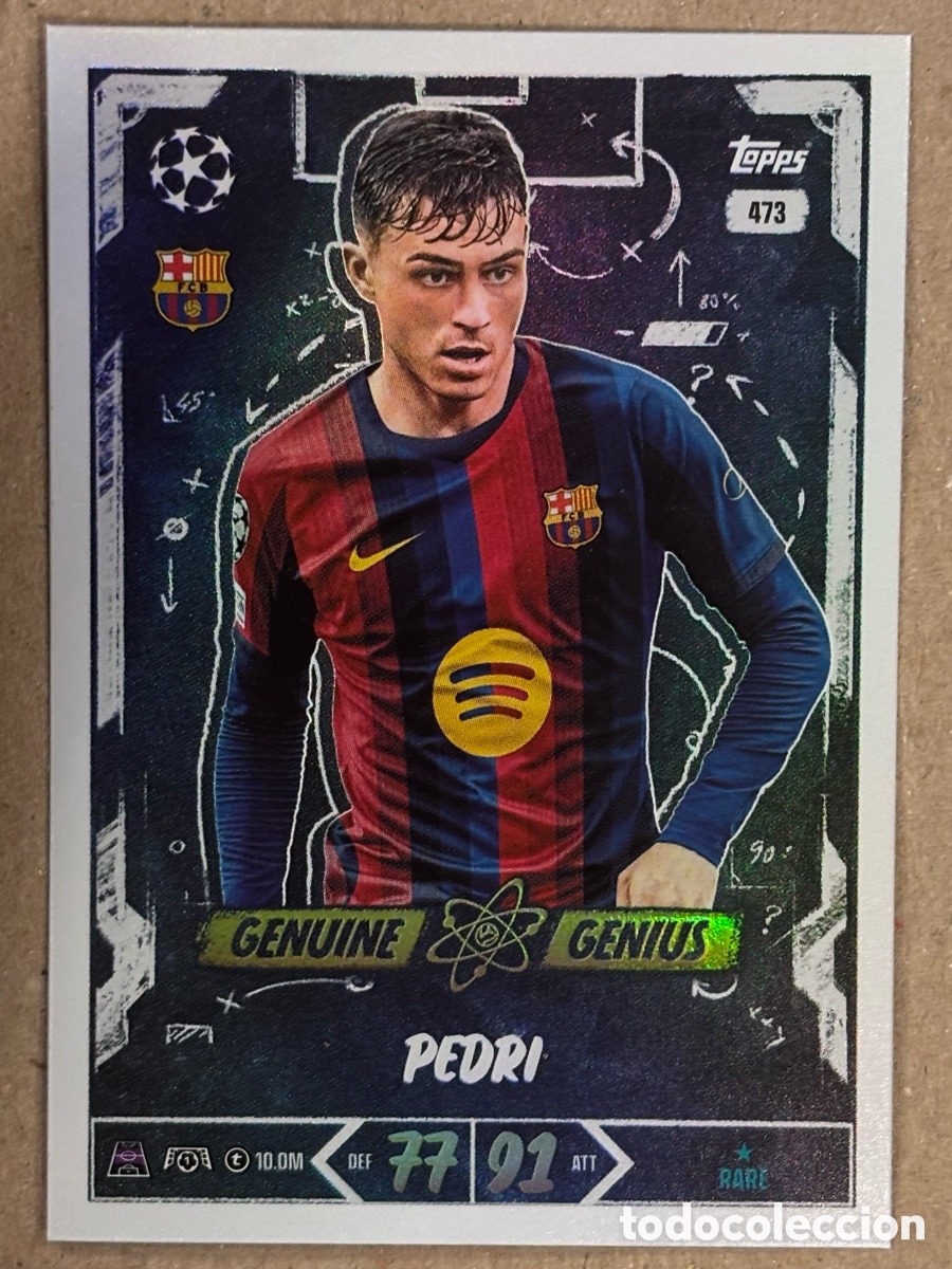 Cromos de f&uacute;tbol: PEDRI (FC BARCELONA). CARTA GENUINE GENIUS TOPPS MATCH ATTAX 2026/27. RARE.