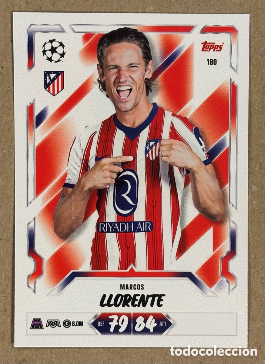 Cromos de f&uacute;tbol: MARCOS LLORENTE (ATL&Eacute;TICO MADRID). CARTA TOPPS MATCH ATTAX 2026/27. 20 ANNIVERSARY.