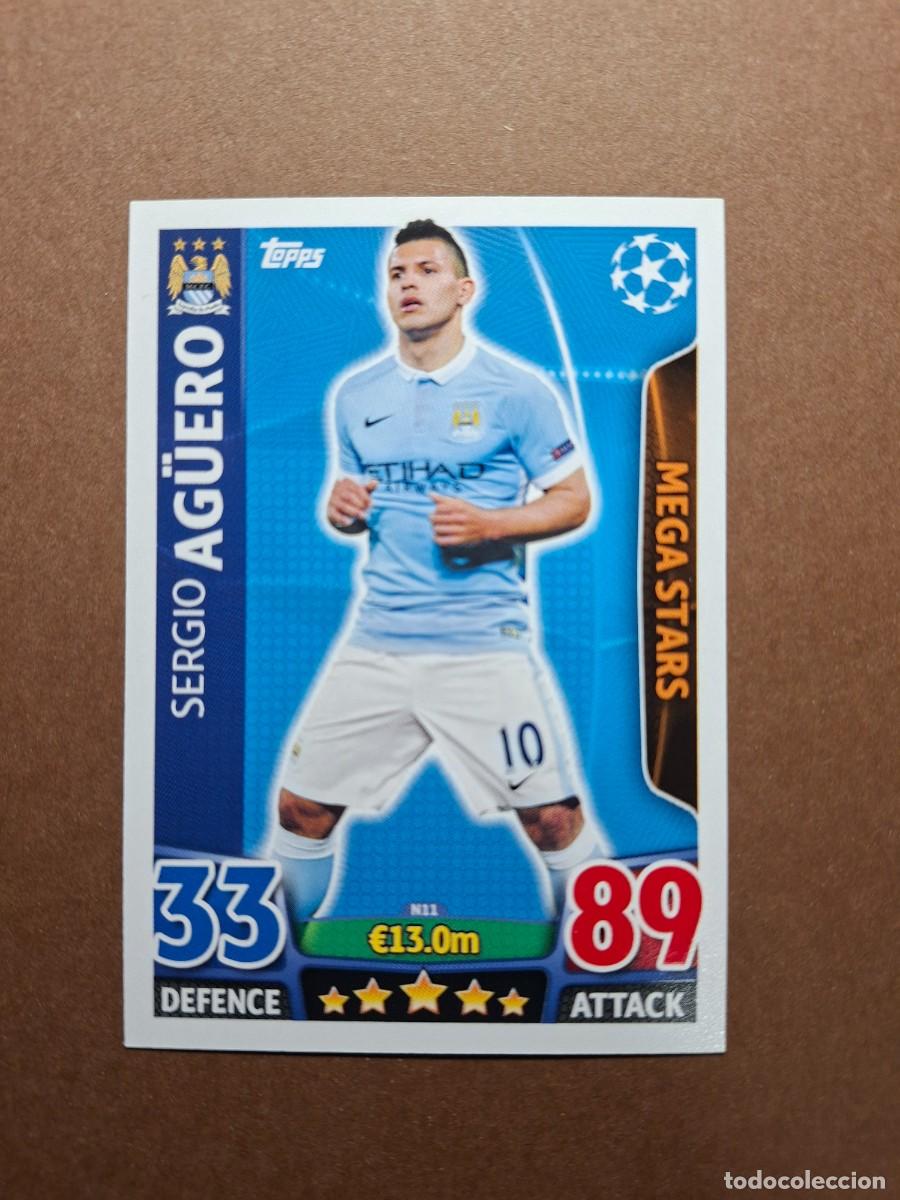 Cromos de f&uacute;tbol: SERGIO AG&Uuml;ERO MEGA STARS N11 N 11 CITY NORDIC EDITION CHAMPIONS LEAGUE MATCH ATTAX 2015 2016 15 16