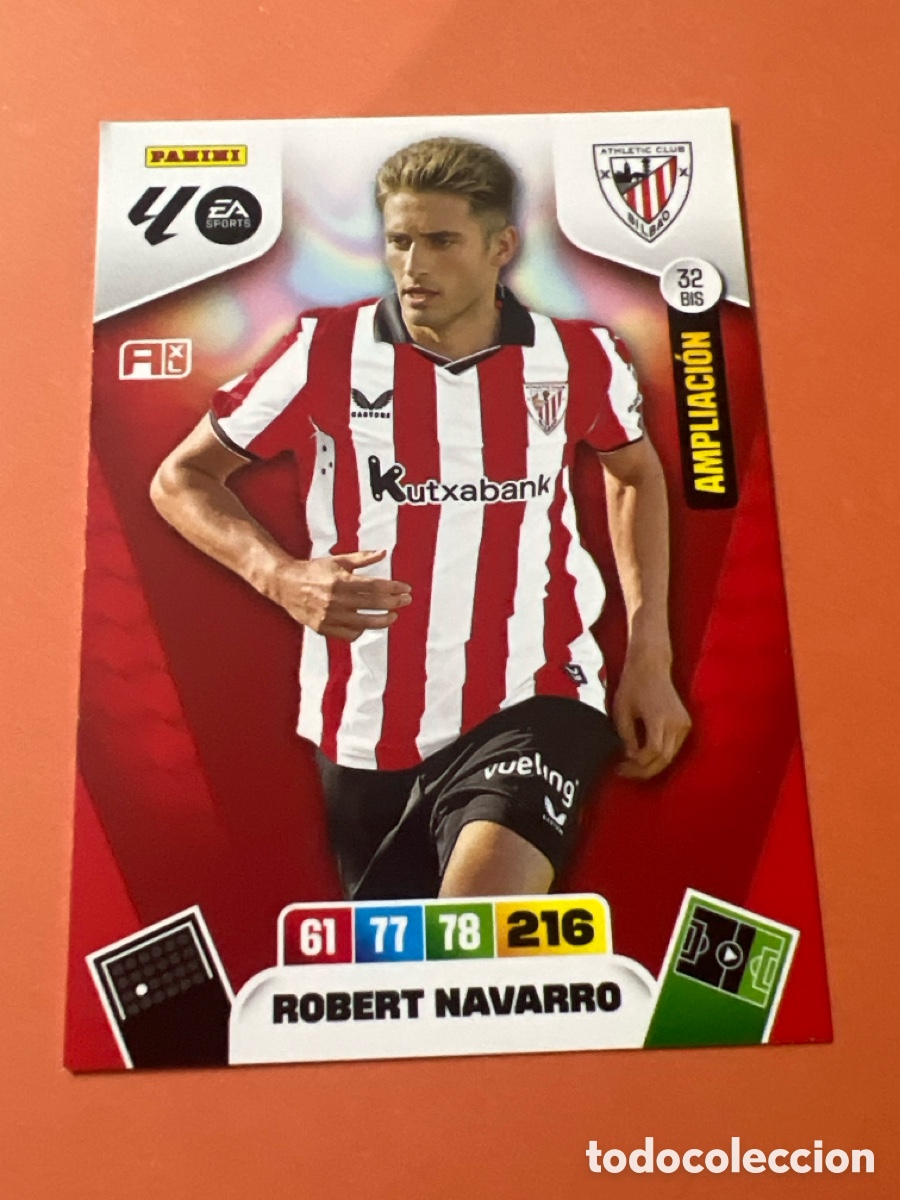 Cromos de f&uacute;tbol: E280. FICHA N&ordm; BIS 32 ROBERT NAVARRO - ADRENALYN 25 26 - PANINI 2025 - 26 - CROMO - AMPLIACION