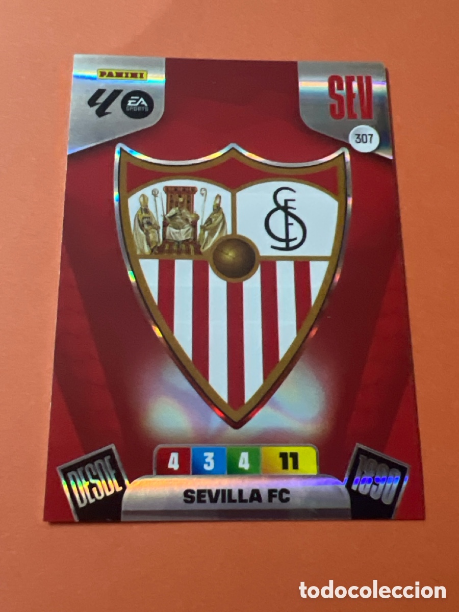 Cromos de f&uacute;tbol: E282. PANINI ADRENALYN XL LIGA EA SPORTS 2025-2026 25-26 &ndash; N&ordm; 307 &ndash; Sevilla FC ESCUDO