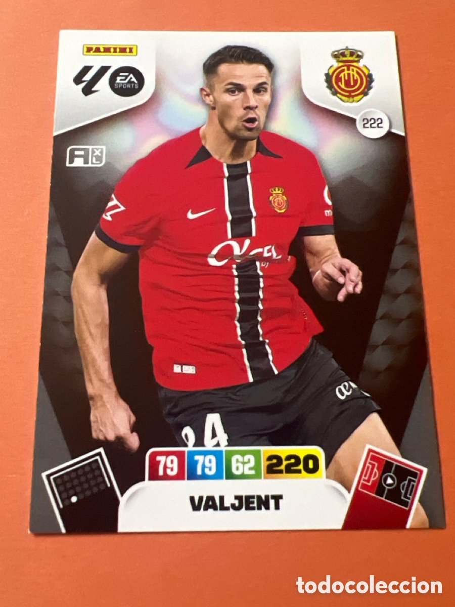 Cromos de f&uacute;tbol: E287. FICHA N&ordm; 222 VALJENT - ADRENALYN 25 26 - PANINI 2025 - 26 - CROMO - MALLORCA