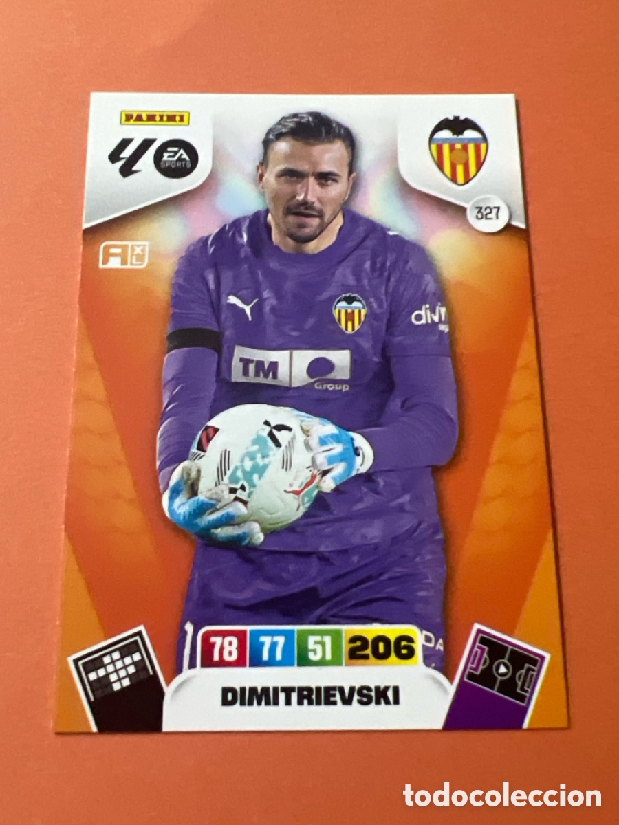 Cromos de f&uacute;tbol: E289. FICHA N&ordm; 327 DIMITRIEVSKI - ADRENALYN 25 26 - PANINI 2025 - 26 - CROMO - VALENCIA
