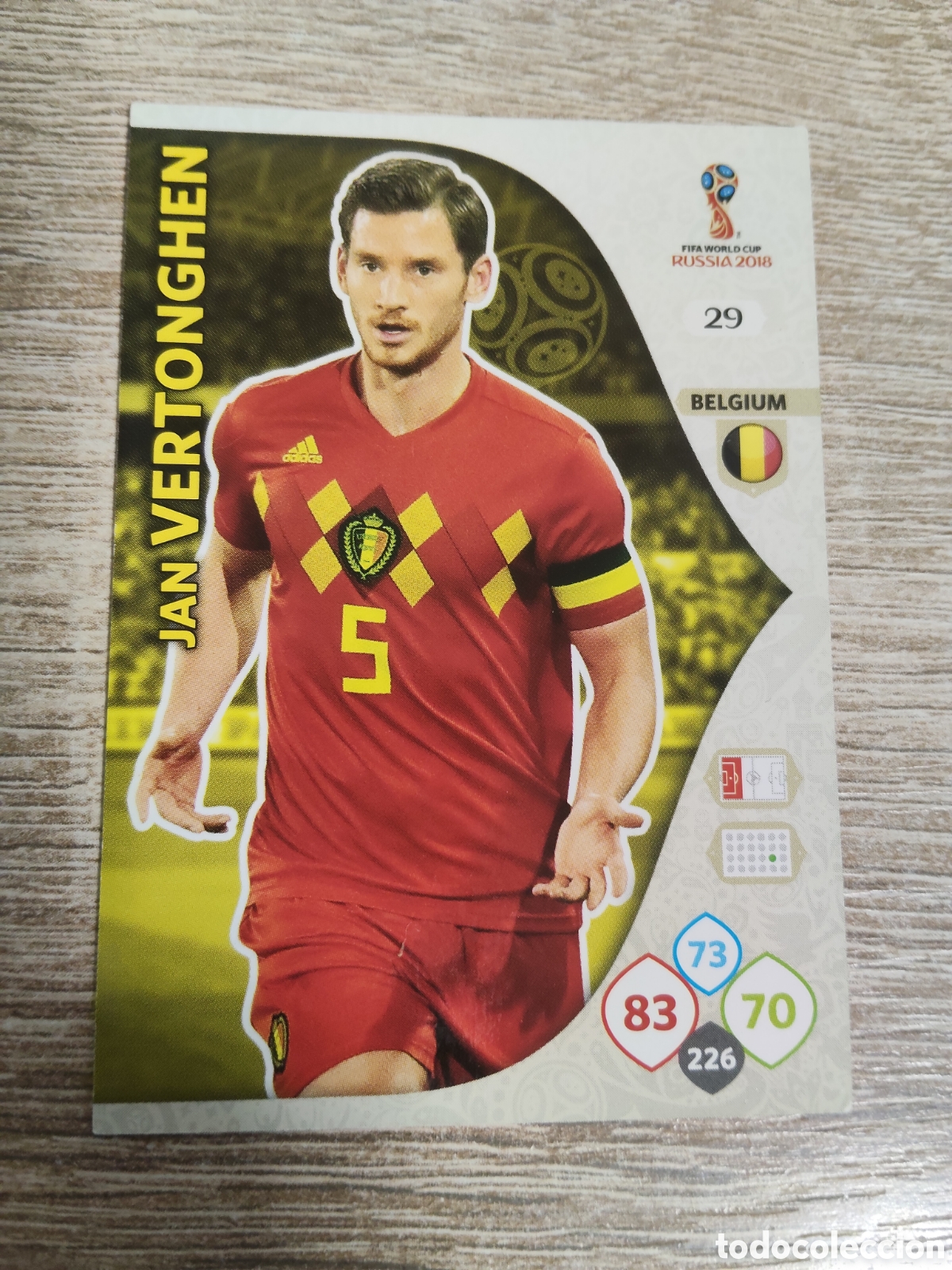 Cromos de f&uacute;tbol: Panini Adrenalyn mundial Rusia 2018 29 Jan Vertonghen B&eacute;lgica