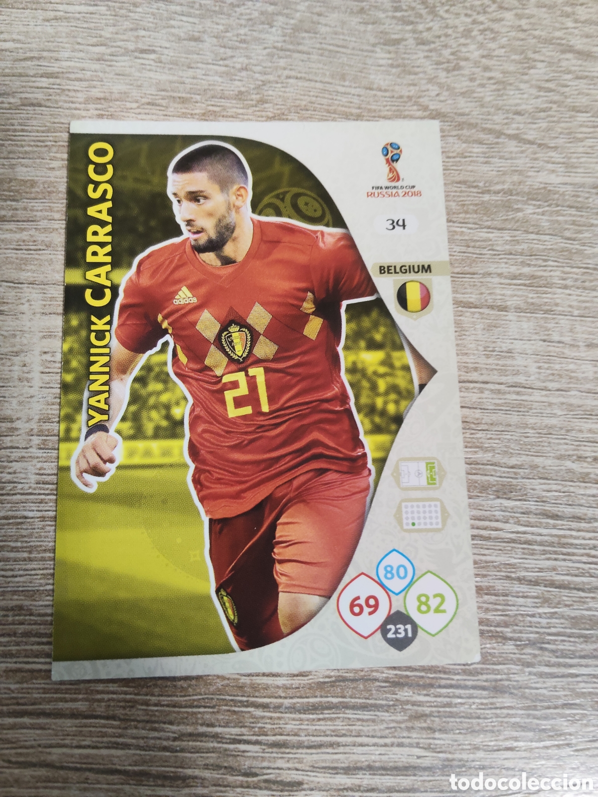 Cromos de f&uacute;tbol: Panini Adrenalyn mundial Rusia 2018 34 Yannick Carrasco B&eacute;lgica