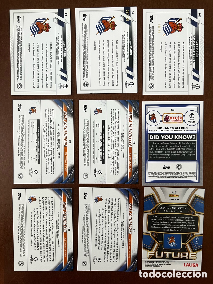 Cromos de f&uacute;tbol: Lote numeradas Real Sociedad - Foto 2