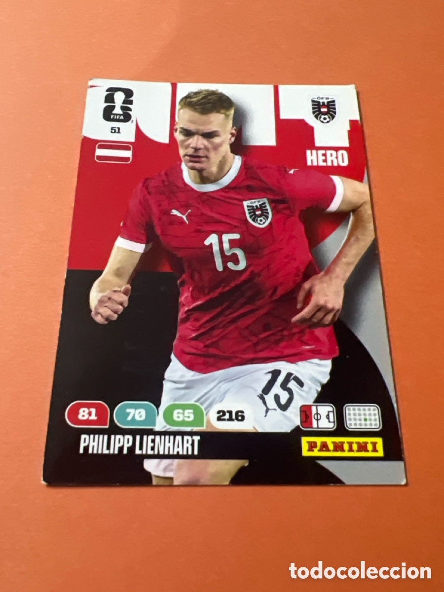 Cromos de f&uacute;tbol: E324. N&deg;51 Austria Philipp Lienhart Adrenalyn FIFA World Cup 2026