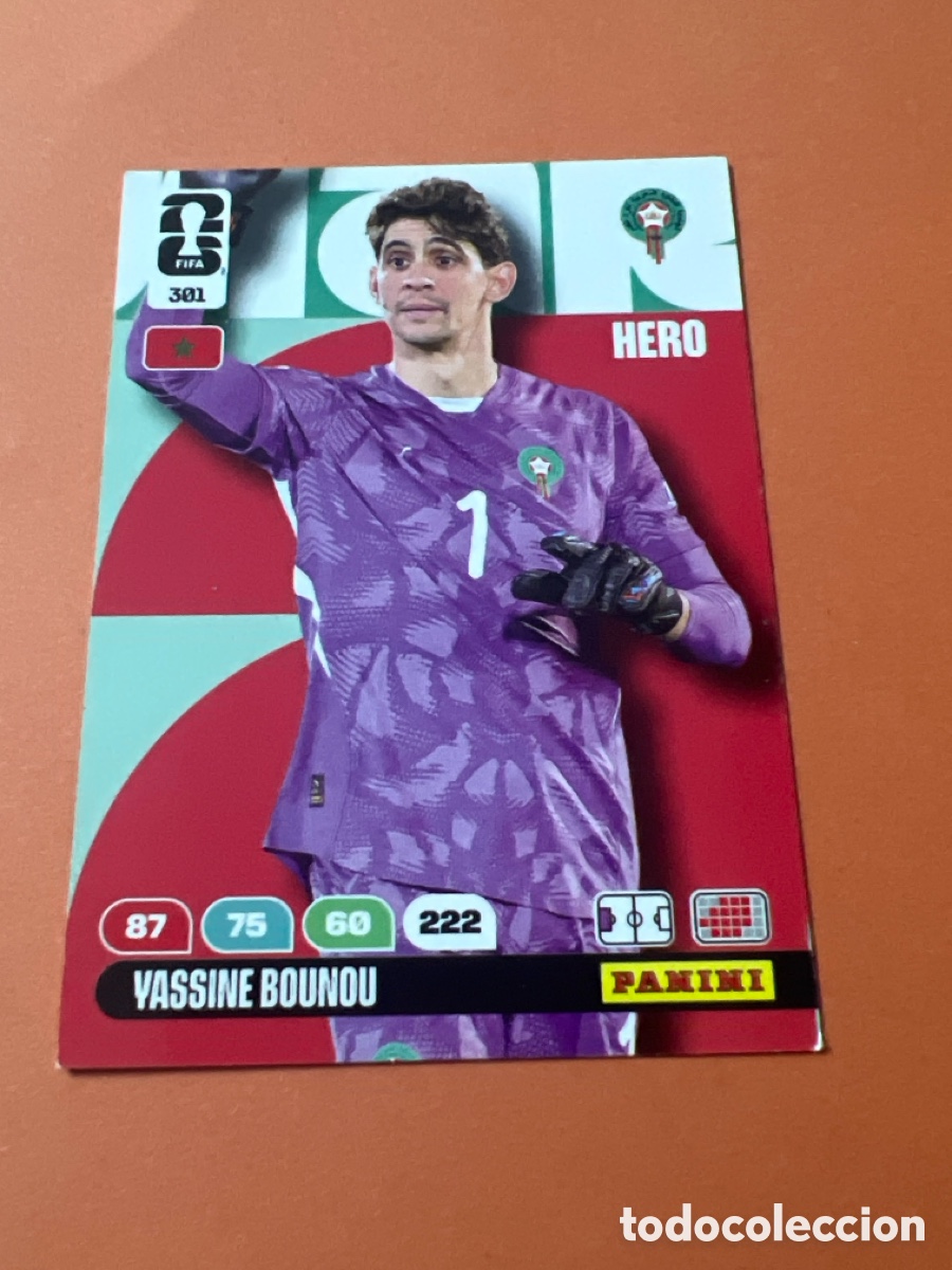Cromos de f&uacute;tbol: E327. 301 YASSINE BOUNOU MARRUECOS HERO ADRENALYN XL FIFA WORLD CUP MUNDIAL 2026 PANINI