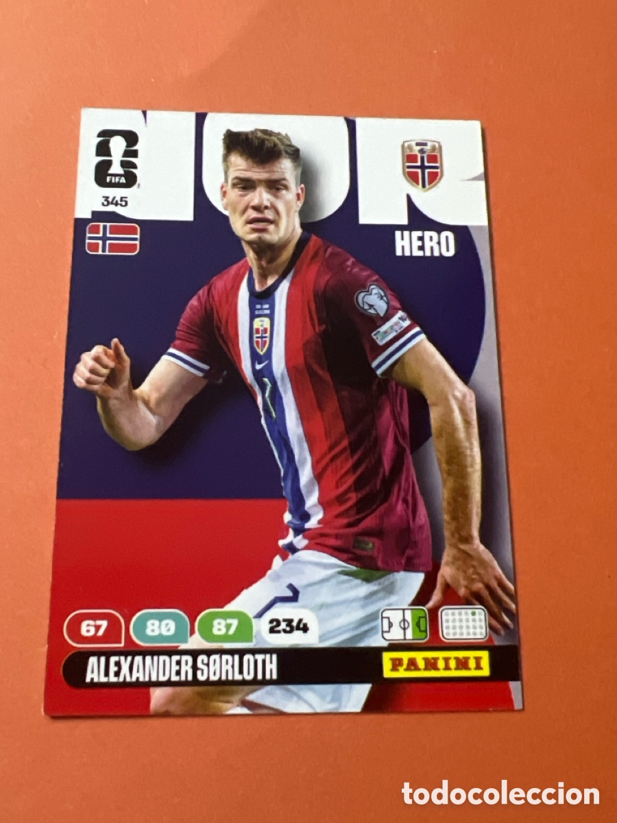 Cromos de f&uacute;tbol: E350. 345 SORLOTH NORUEGA Carta FIFA WORLD CUP 2026 mundial ADRENALYN XL