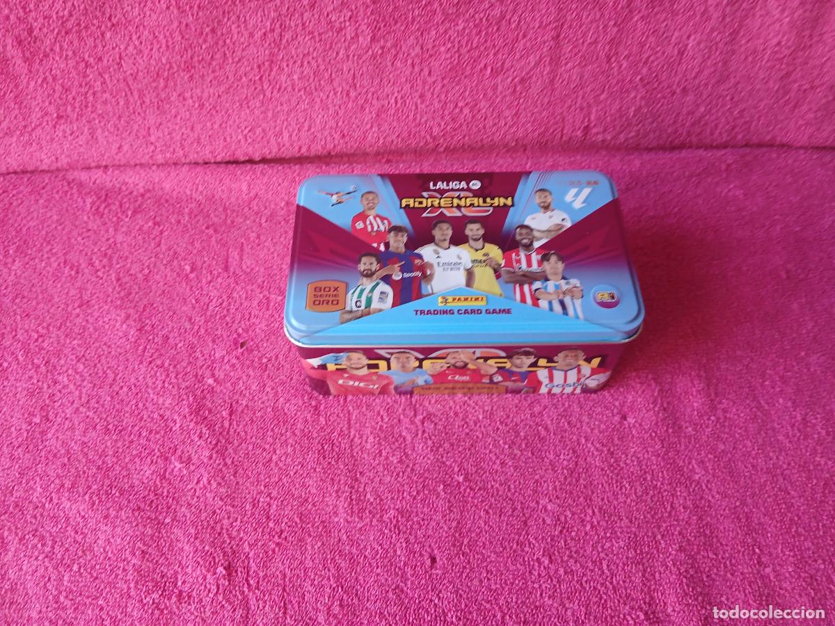 Cromos de f&uacute;tbol: Caja Met&aacute;lica Vac&iacute;a TIN BOX Adrenalyn XL 2023-24 LaLiga Panini