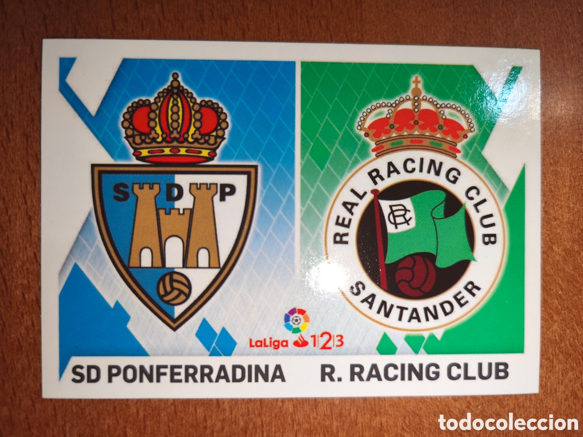 Cromos de f&uacute;tbol: Escudo SD Ponferradina/R.Racing Club n&deg;9 laliga liga este 19/20