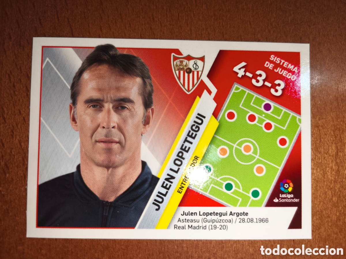 Cromos de f&uacute;tbol: Julen Lopetegui n&deg;34 liga este 19/20 Sevilla