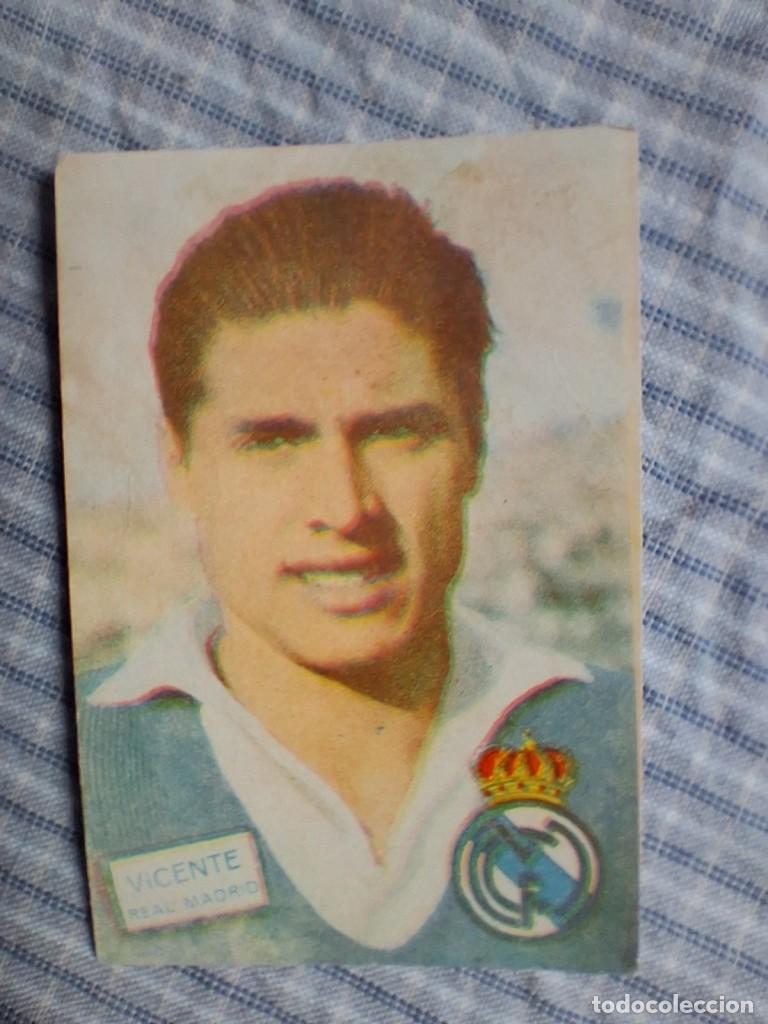 Cromos de f&uacute;tbol: Cromo Liga 1961 1962 Fher Disgra. Vicente. Real Madrid. Sin pegar. Estado ver imagen