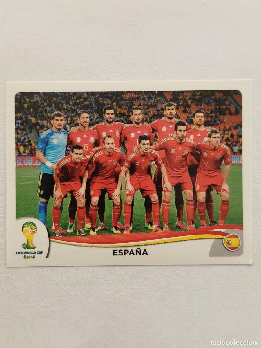 Football Stickers: #109 ALINEACION (ESPA&Ntilde;A) MUNDIAL BRASIL 2014 PANINI