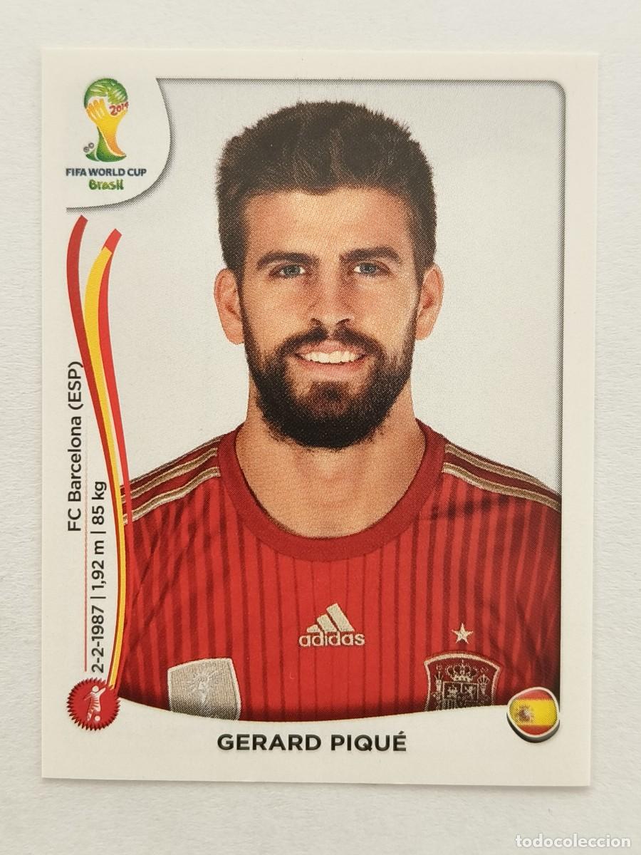 Football Stickers: #112 GERARD PIQUE (ESPA&Ntilde;A) MUNDIAL BRASIL 2014 PANINI