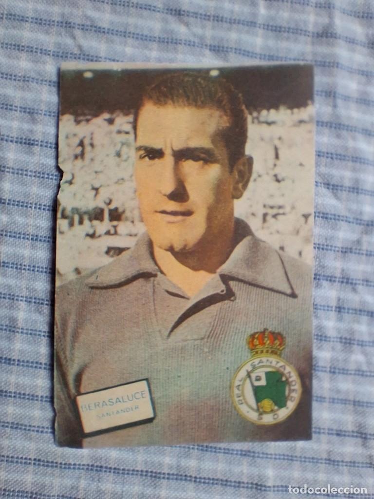 Cromos de f&uacute;tbol: Cromo Liga 1961 1962 Fher Disgra. Berasaluce. Santander. Sin pegar. Estado ver imagen