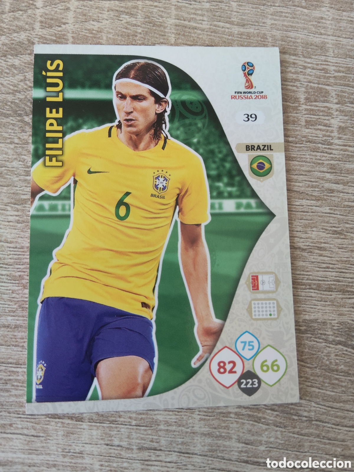 Cromos de f&uacute;tbol: Panini Adrenalyn mundial Rusia 2018 39 Filipe Luis Brasil