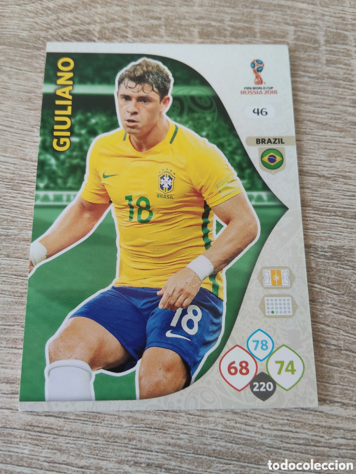 Cromos de f&uacute;tbol: Panini Adrenalyn mundial Rusia 2018 46 Giuliano Brasil